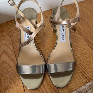 Jimmy Choo Silver/Gold Strap Heel